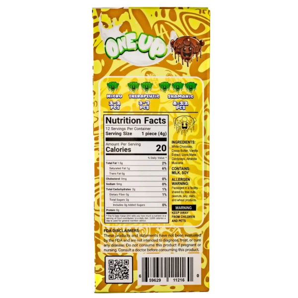 VANILLA BEAN MUSHROOM CHOCOLATE BAR-10 PACK - Image 3